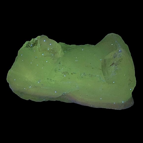 Mint Green Layered Art Glass Cullet Glowing Swirl Manganese Slag Glass  #4GL91 - Picture 1 of 8